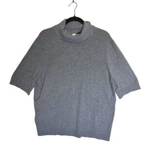 Lane Bryant Women Gray Cowl Neck Short Sleeve Sweater Top 2X 18 20 Classic Casua